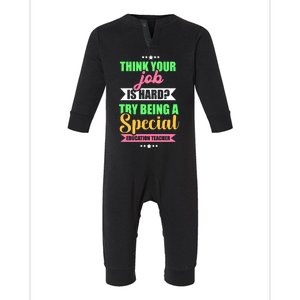 Think Your Job Is Hard Try Being A Special Education Teacher Gift Infant Fleece One Piece