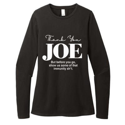 Thank You Joe! Funny Immunity Pun For President Biden Womens CVC Long Sleeve Shirt