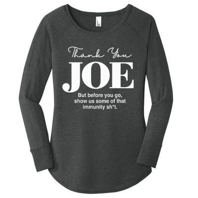 Thank You Joe! Funny Immunity Pun For President Biden Women's Perfect Tri Tunic Long Sleeve Shirt