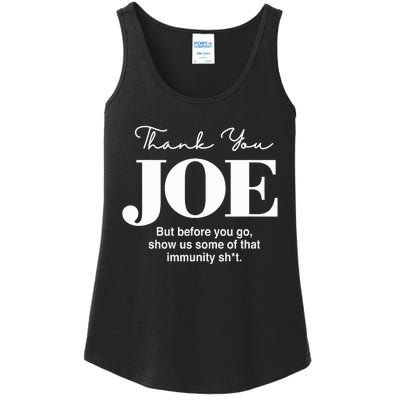 Thank You Joe! Funny Immunity Pun For President Biden Ladies Essential Tank