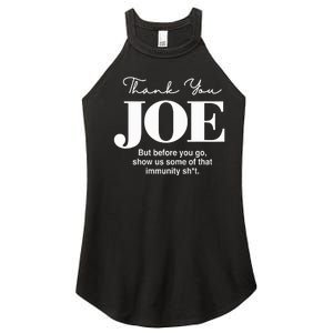 Thank You Joe! Funny Immunity Pun For President Biden Women’s Perfect Tri Rocker Tank