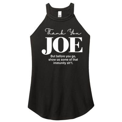 Thank You Joe! Funny Immunity Pun For President Biden Women's Perfect Tri Rocker Tank