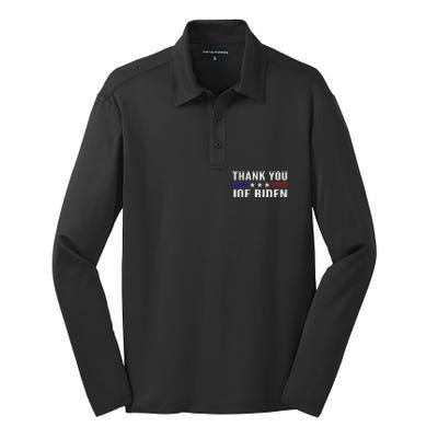 Thank You Joe Biden Thank You President Silk Touch Performance Long Sleeve Polo