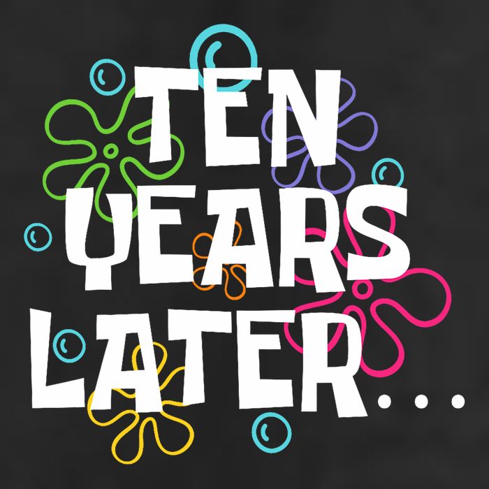 Ten Years Later Funny Meme 10 Years Old 10th Birthday Party 7 Panel Mesh Trucker Snapback Hat
