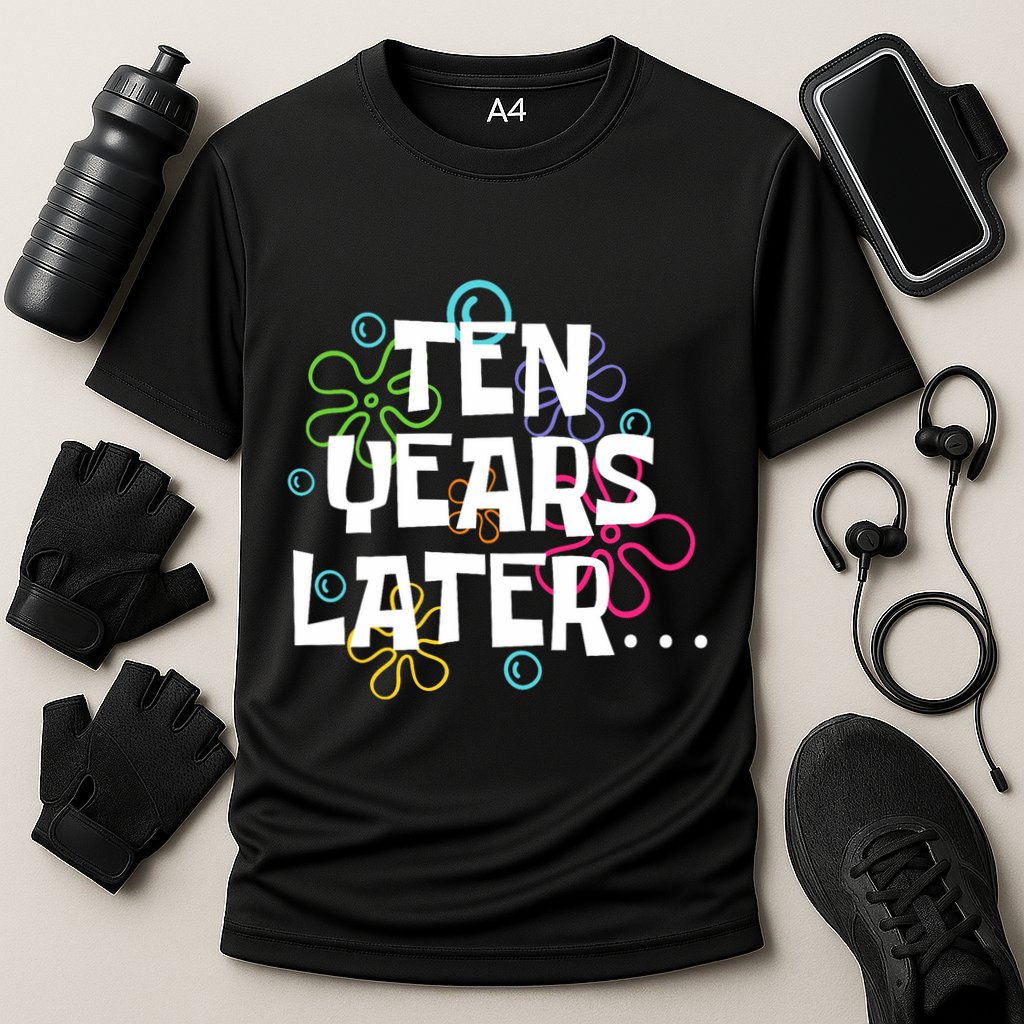 Ten Years Later Funny Meme 10 Years Old 10th Birthday Party Cooling Performance Crew T-Shirt