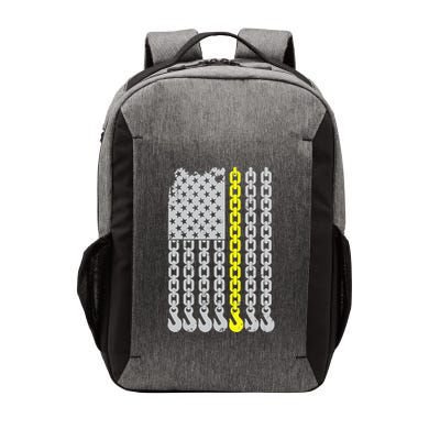 Thin Yellow Line Chain Hook American Flag Tow Truck Driver Vector Backpack