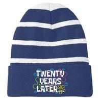 Twenty Years Later Funny 20th Birthday Gift Striped Beanie with Solid Band