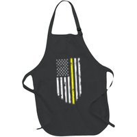 Thin Yellow Line American Flag Emergency Dispatcher Full-Length Apron With Pockets
