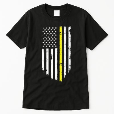Thin Yellow Line American Flag Emergency Dispatcher Tall T-Shirt