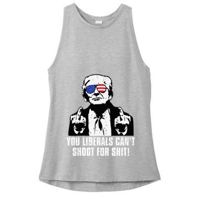 Trump You Liberals CanT Shoot For Shit Ladies PosiCharge Tri-Blend Wicking Tank