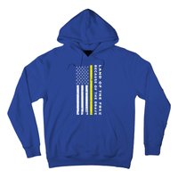 Thin Yellow Line Land Of The Free Because Of The Brave Gift Hoodie