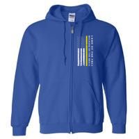 Thin Yellow Line Land Of The Free Because Of The Brave Gift Full Zip Hoodie