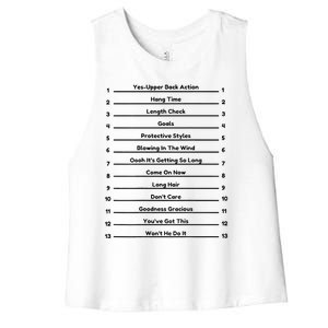 Track Your Long Natural Hair Length Check Hair Women's Racerback Cropped Tank