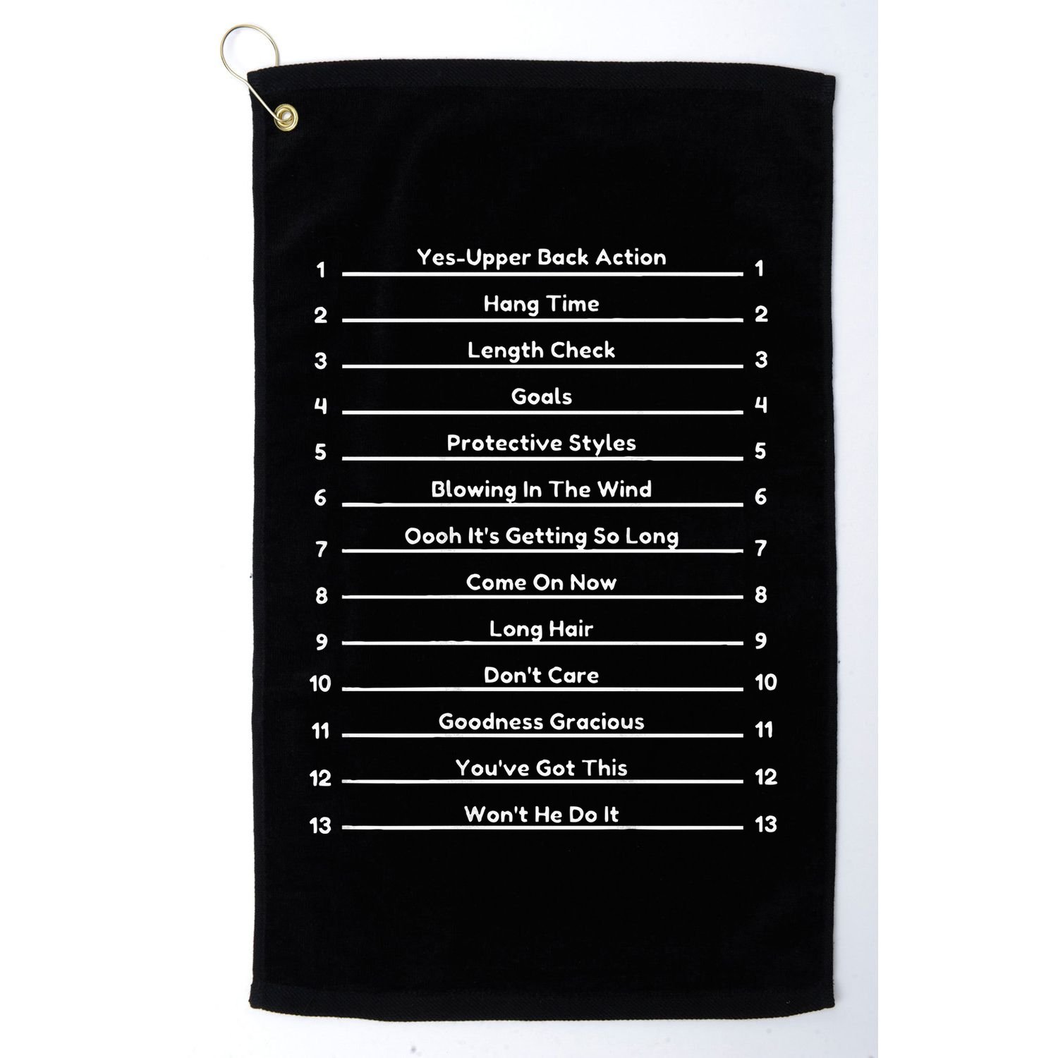 Track Your Long Natural Hair Golf Towel