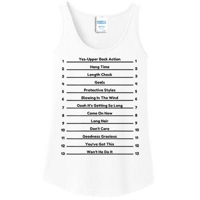 Track Your Long Natural Hair Length Check Hair Backprint Ladies Essential Tank