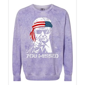 Trump You Missed Middle Finger 24 Vote Trump Colorblast Crewneck Sweatshirt