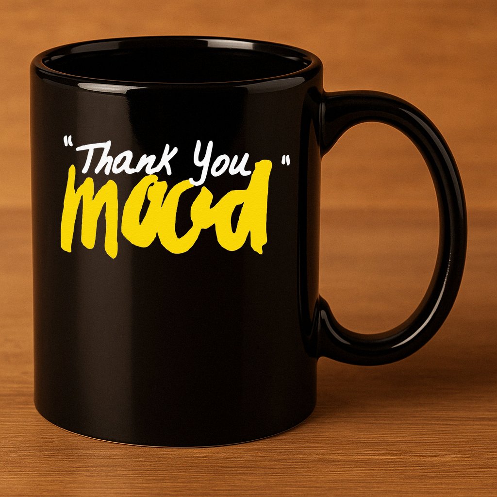Thank You Mood 11oz C Handle Ceramic Mug
