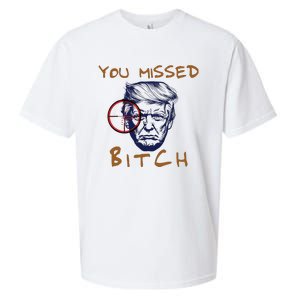 Trump You Missed Bitch Trump Shootting Target Sueded Cloud Jersey T-Shirt