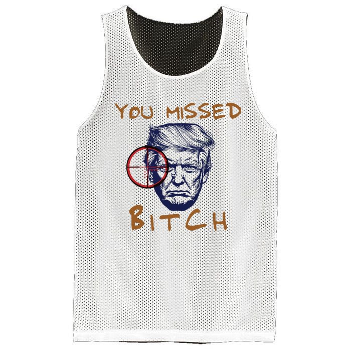 Trump You Missed Bitch Trump Shootting Target Mesh Reversible Basketball Jersey Tank