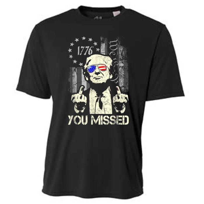 Trump You Missed Me Bitch Trump Shot Trump Supporters Cooling Performance Crew T-Shirt