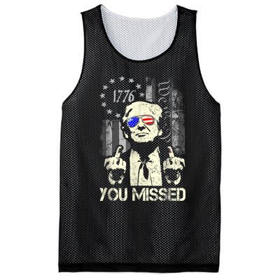 Trump You Missed Me Bitch Trump Shot Trump Supporters Mesh Reversible Basketball Jersey Tank