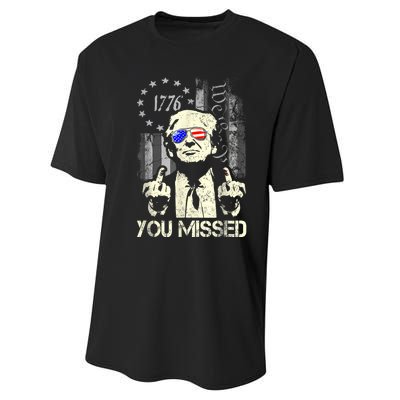 Trump You Missed Me Bitch Trump Shot Trump Supporters Performance Sprint T-Shirt