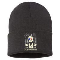 Trump You Missed Me Bitch Trump Shot Trump Supporters Sustainable Knit Beanie