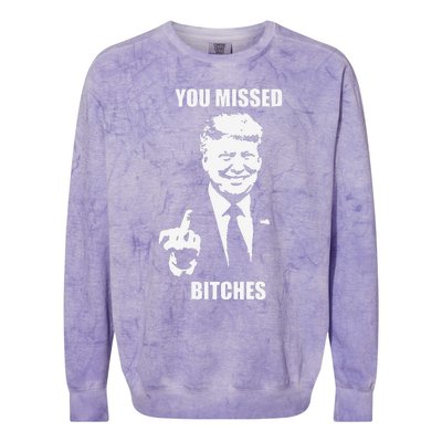 Trump You Missed Funny Trump 2024 Colorblast Crewneck Sweatshirt