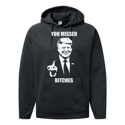 Trump You Missed Funny Trump 2024 Performance Fleece Hoodie