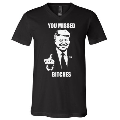 Trump You Missed Funny Trump 2024 V-Neck T-Shirt