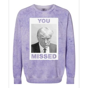 Trump You Missed 2024 Mugshot American Patriotic Colorblast Crewneck Sweatshirt