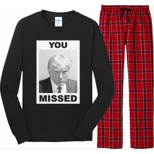 Trump You Missed 2024 Mugshot American Patriotic Long Sleeve Pajama Set