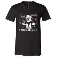 Trump You Missed Funny Trump 2024 V-Neck T-Shirt