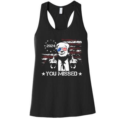 Trump You Missed Funny Trump 2024 Women's Racerback Tank