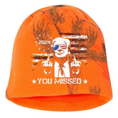 Trump You Missed Funny Trump 2024 Kati - Camo Knit Beanie