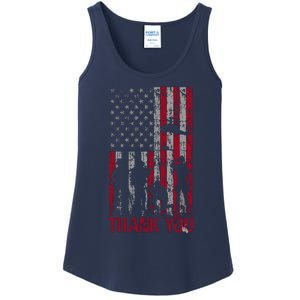 Thank You Memorial Day Veteran Military Flag Design American Ladies Essential Tank