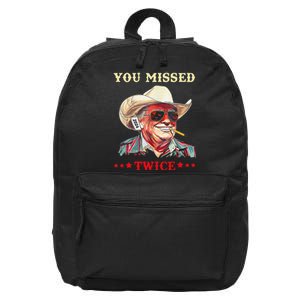 Trump You Missed Twice Funny Trump 2024 Election 2024 16 in Basic Backpack