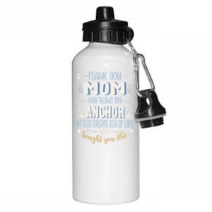 Thank You Mom For Being My Anchor Funny Mom For Mothers Day Gift Aluminum Water Bottle