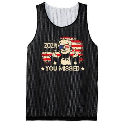 Trump You Missed Funny Trump 2024 Design Mesh Reversible Basketball Jersey Tank