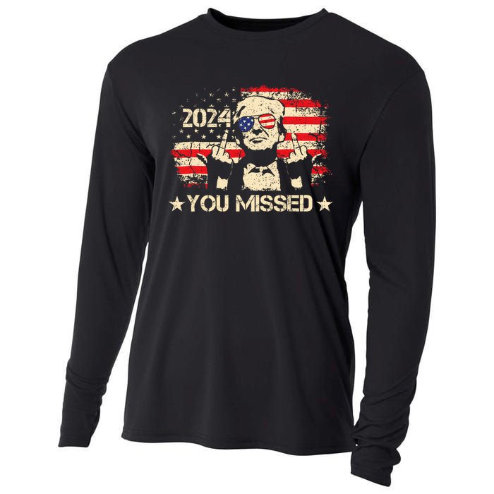 Trump You Missed Funny Trump 2024 Design Cooling Performance Long Sleeve Crew