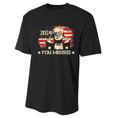 Trump You Missed Funny Trump 2024 Design Performance Sprint T-Shirt