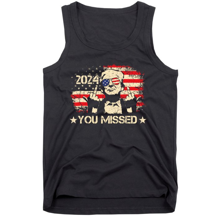 Trump You Missed Funny Trump 2024 Design Tank Top