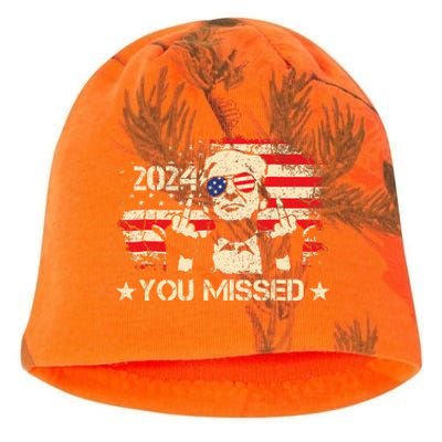 Trump You Missed Funny Trump 2024 Design Kati - Camo Knit Beanie