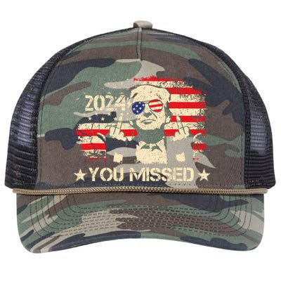 Trump You Missed Funny Trump 2024 Design Retro Rope Trucker Hat Cap