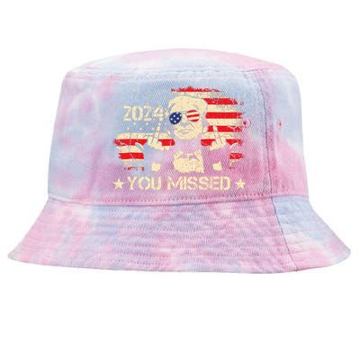 Trump You Missed Funny Trump 2024 Design Tie-Dyed Bucket Hat