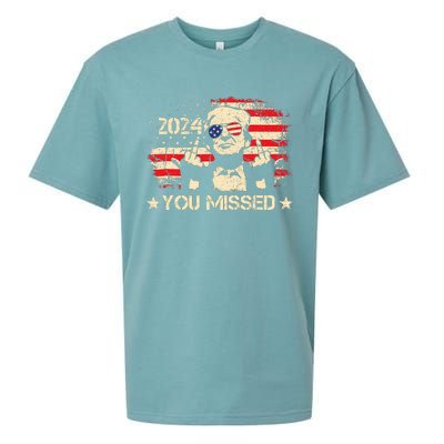 Trump You Missed Funny Trump 2024 Design Sueded Cloud Jersey T-Shirt