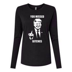 Trump You Missed Funny Trump 2024 Womens Cotton Relaxed Long Sleeve T-Shirt