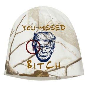 Trump You Missed Bitch Trump Shootting Target Kati - Camo Knit Beanie