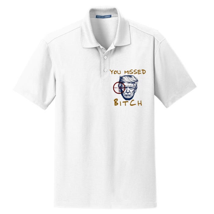 Trump You Missed Bitch Trump Shootting Target Dry Zone Grid Polo