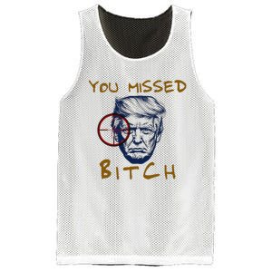 Trump You Missed Bitch Trump Shootting Target Mesh Reversible Basketball Jersey Tank